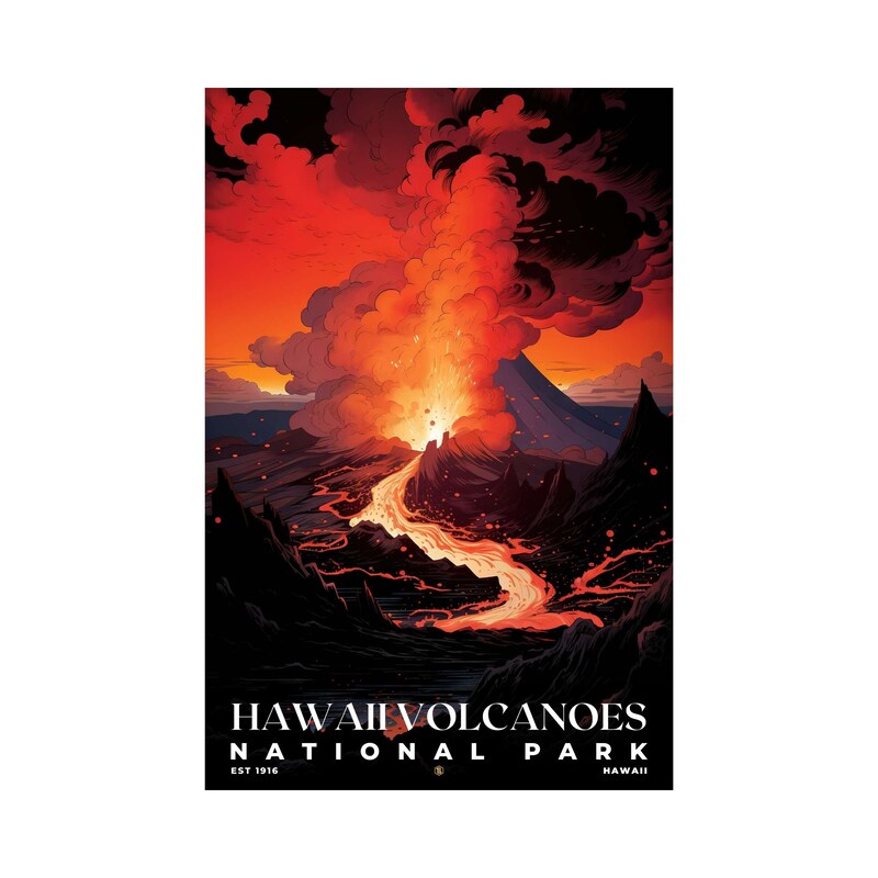Hawaii Volcanoes National Park Poster, Travel Art, Office Poster, Home Decor | S7